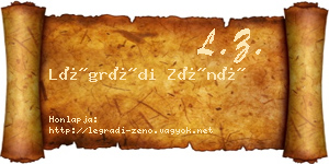 Légrádi Zénó névjegykártya